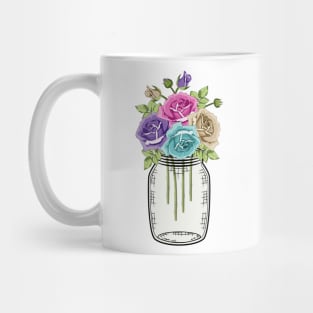 Roses In Mason Jar Mug